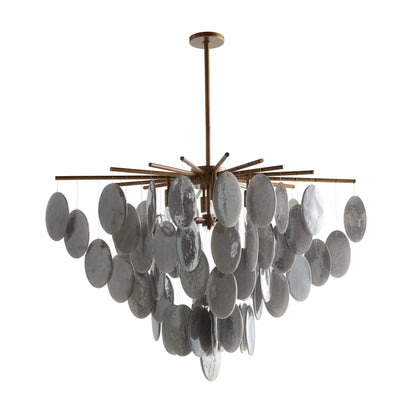 Lorester Chandelier Glass & Iron 42"W x 31"D