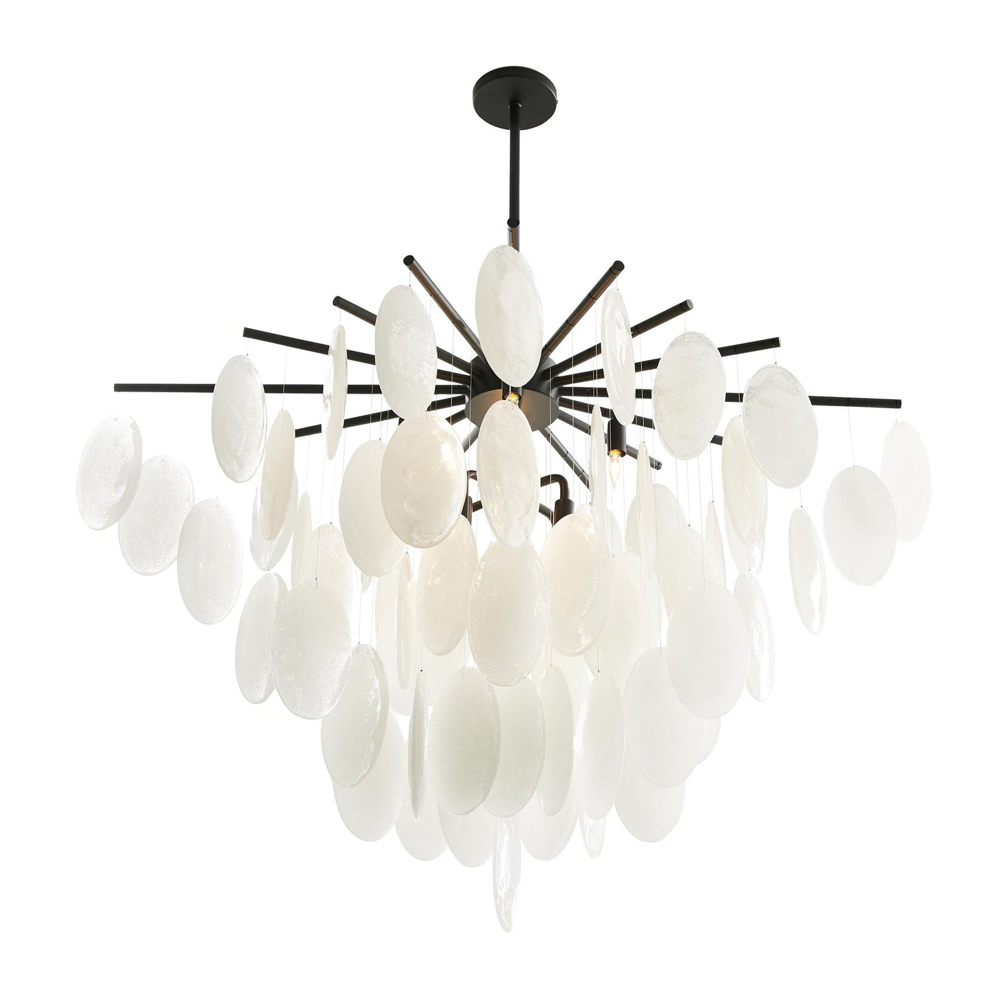 Lorester Chandelier Glass & Iron 42"W x 31"D