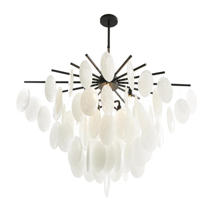 Lorester Chandelier Glass & Iron 42"W x 31"D