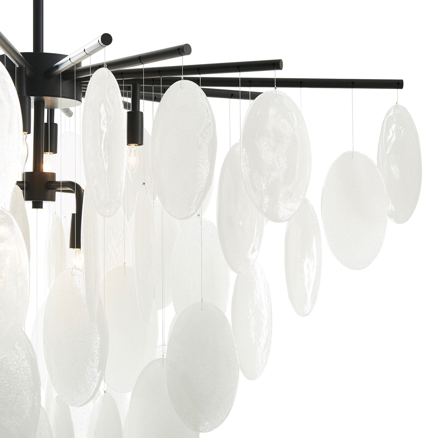 Lorester Chandelier Glass & Iron 42"W x 31"D