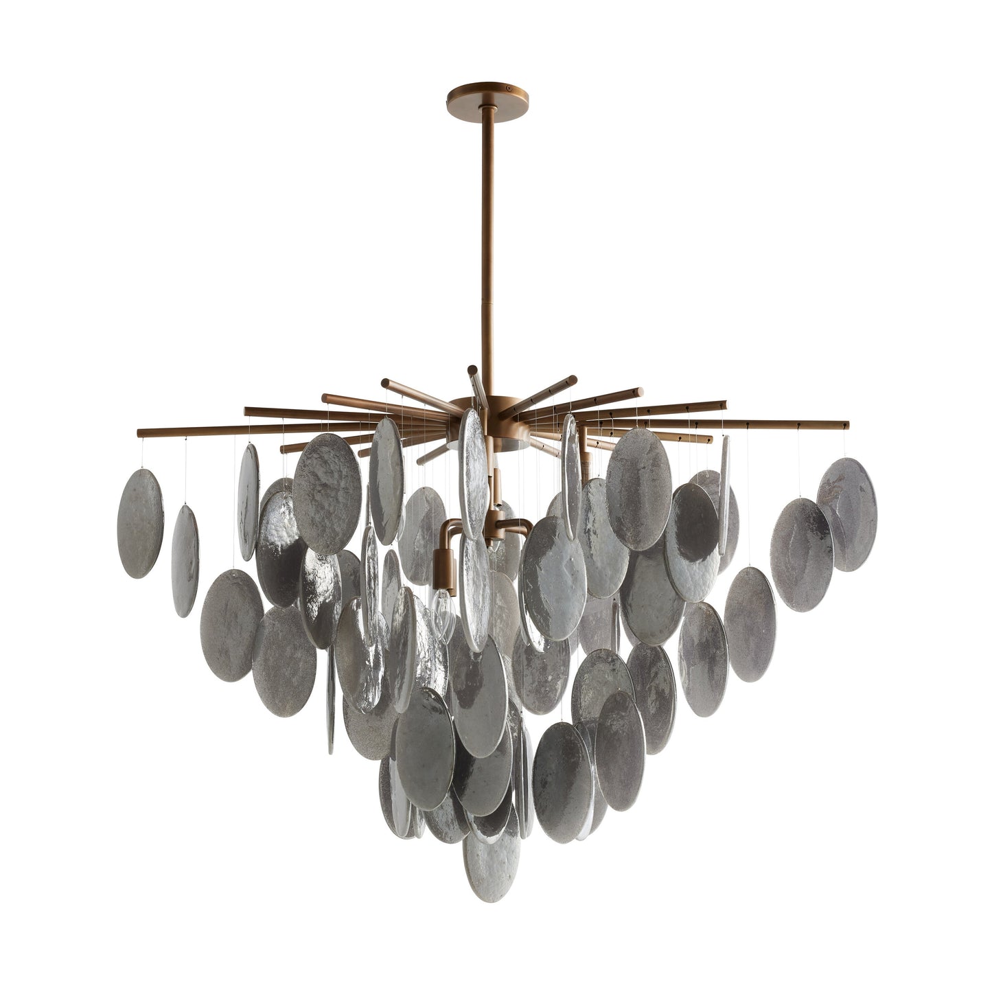 Lorester Chandelier Glass & Iron 42"W x 31"D