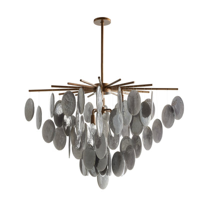 Lorester Chandelier Glass & Iron 42"W x 31"D