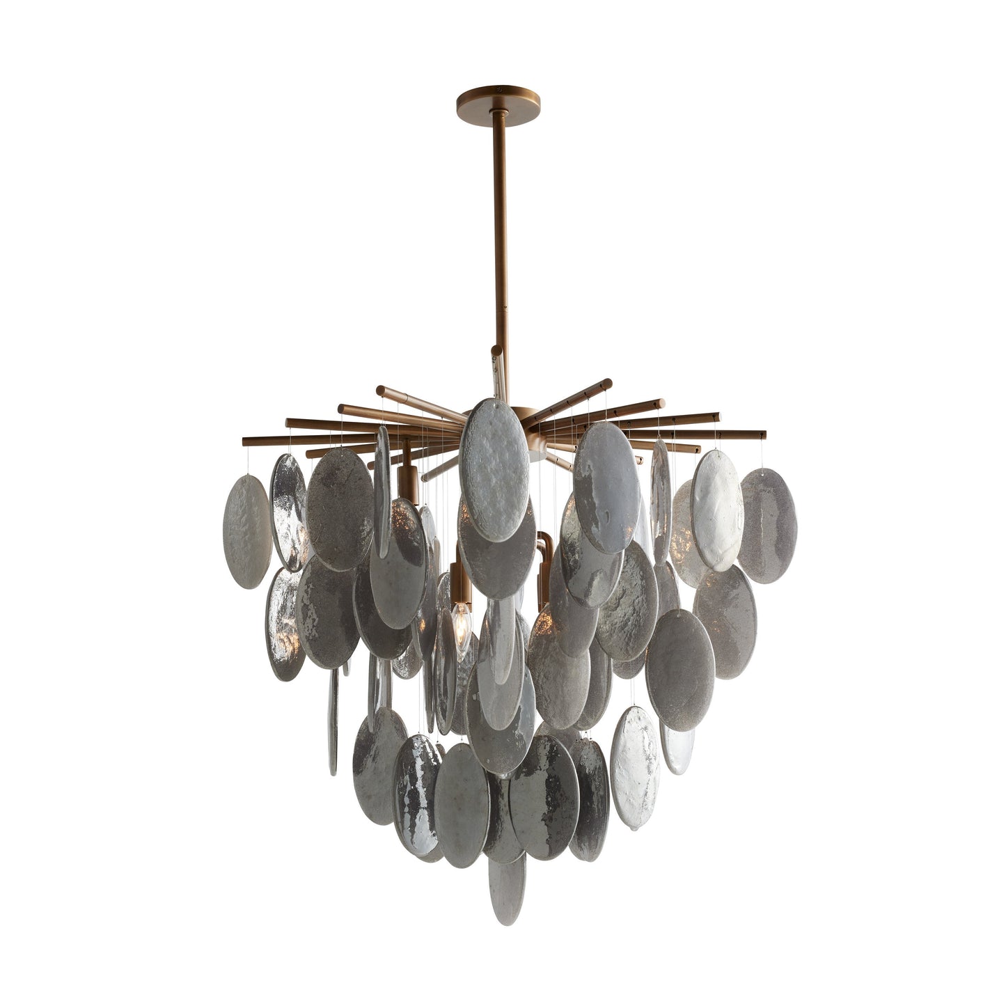 Lorester Chandelier Glass & Iron 42"W x 31"D