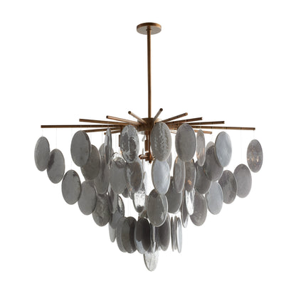 Lorester Chandelier Glass & Iron 42"W x 31"D