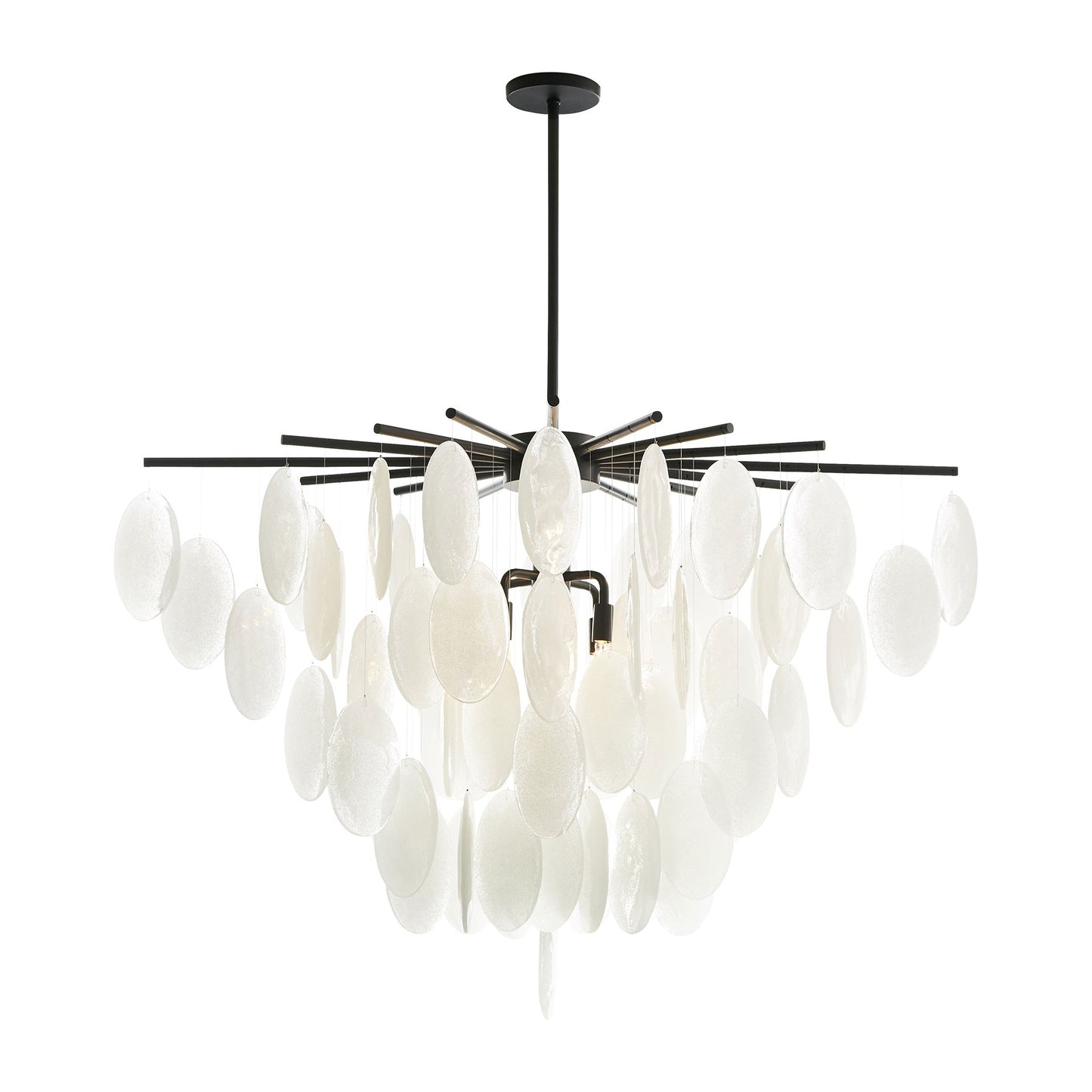 Lorester Chandelier Glass & Iron 42"W x 31"D