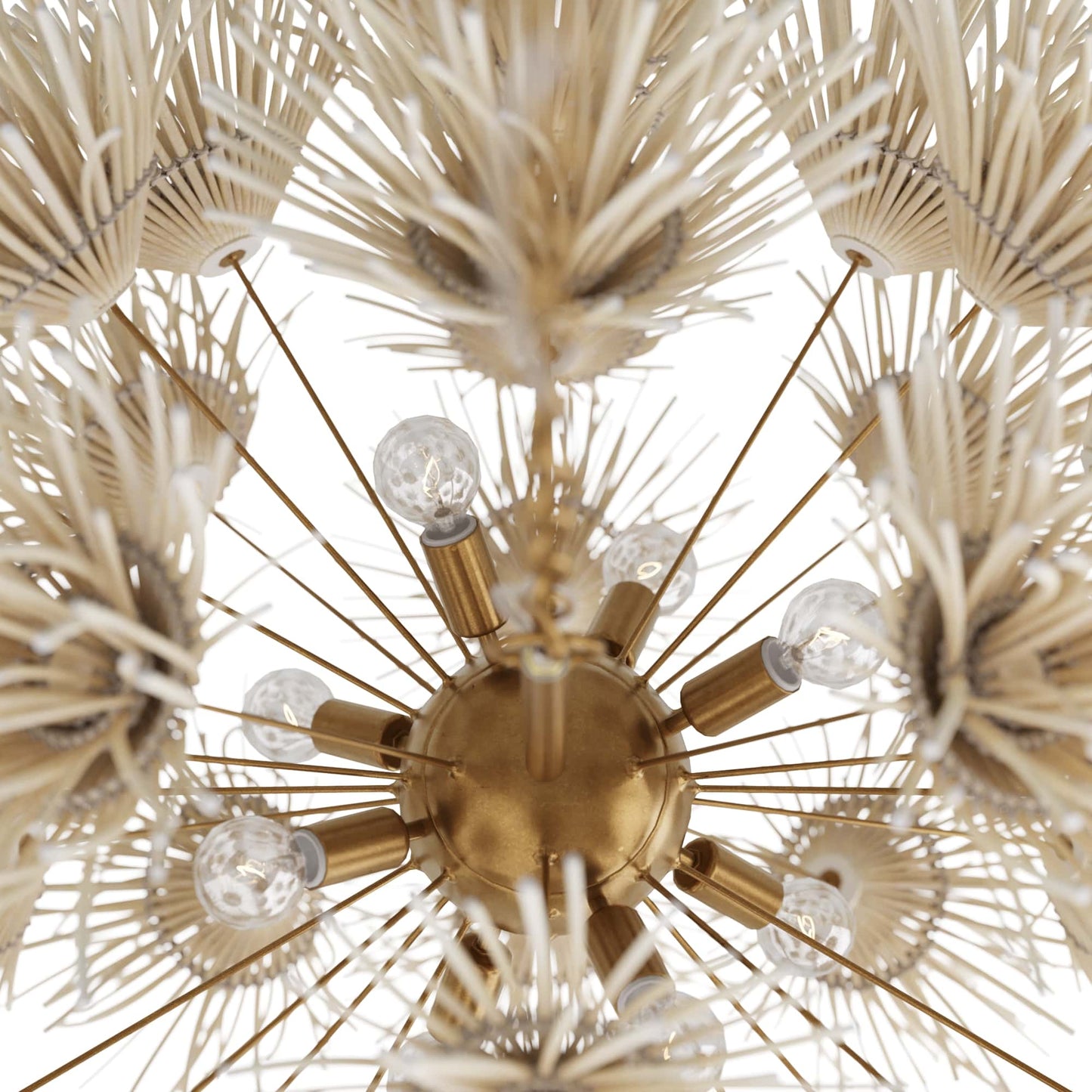Calucyn Chandelier Coconut & Steel 33"D