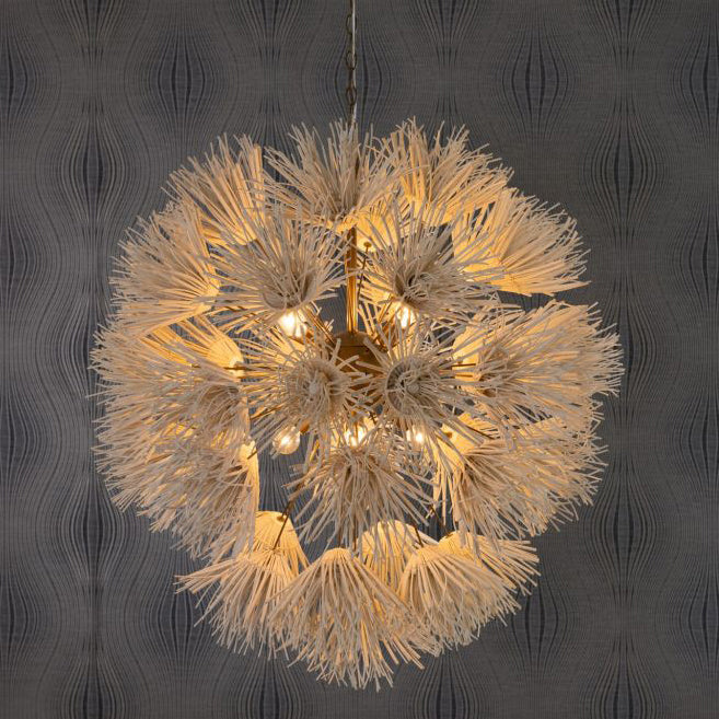 Calucyn Chandelier Coconut & Steel 33"D