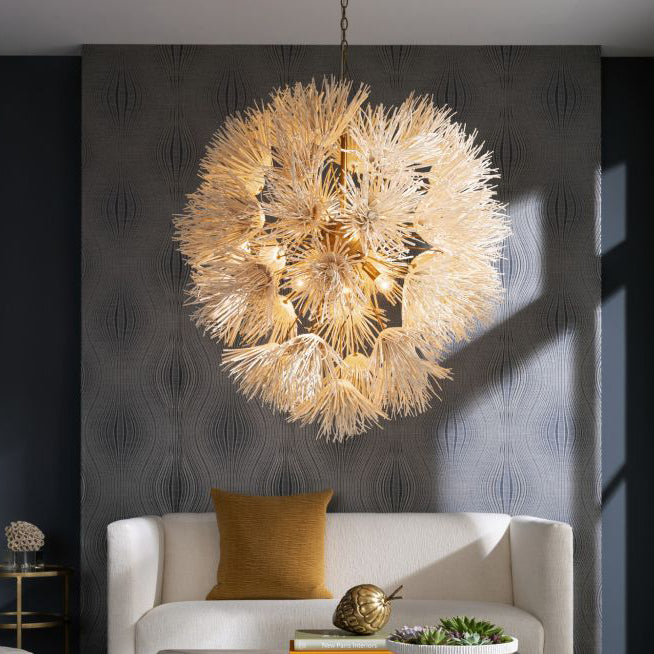 Calucyn Chandelier Coconut & Steel 33"D