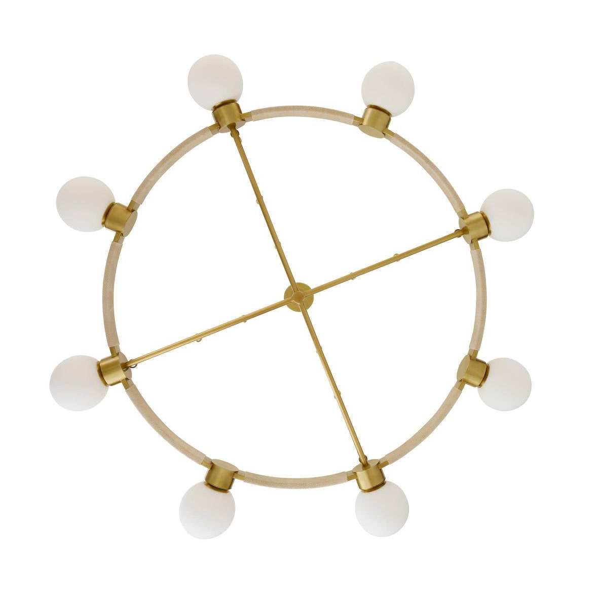 Cirooumond Chandelier Glass & Faux Shagreen Leather & Iron 55"D