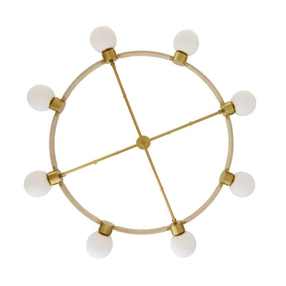 Cirooumond Chandelier Glass & Faux Shagreen Leather & Iron 55"D