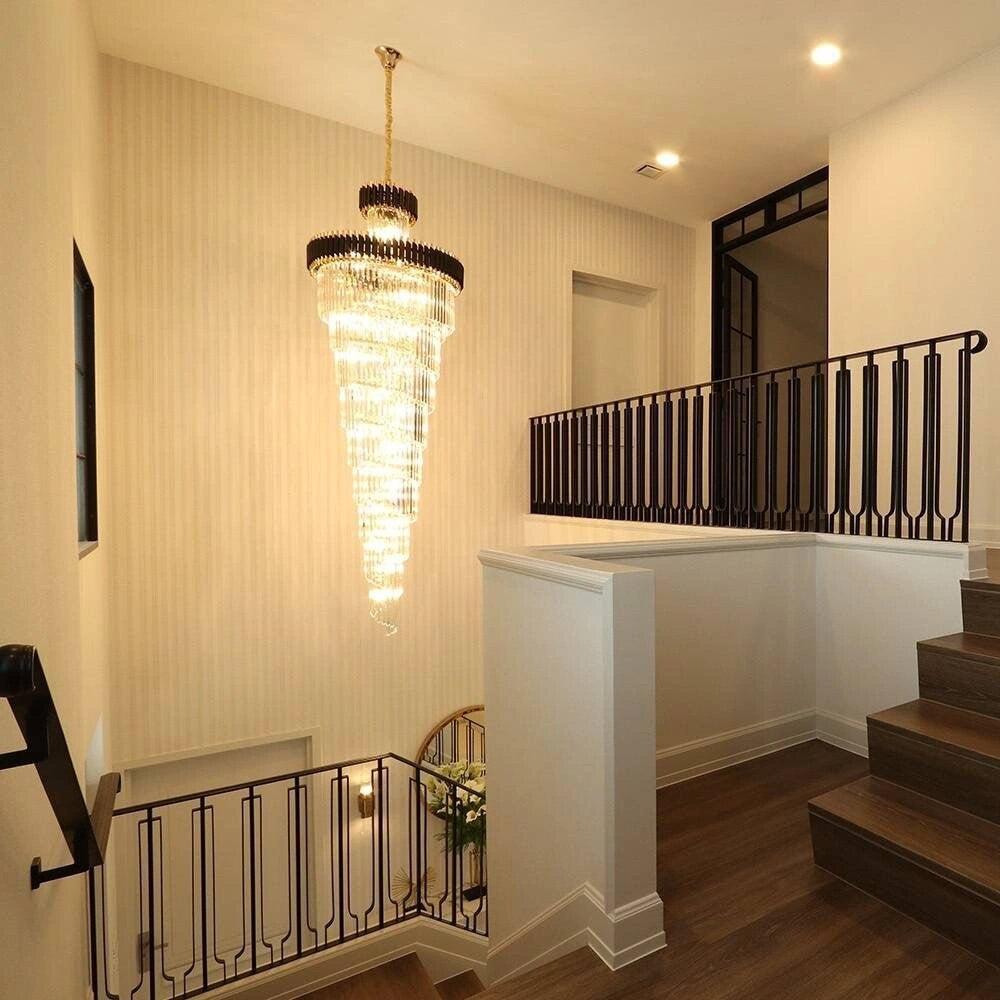 Spiral Crystal Chandelier For Foyer/ Staircase - Richardrider