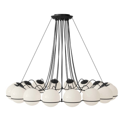 Araetor 2109 Large Chandelier Blown Opaline Glass Diffuser & Steel Structure 55.1"D