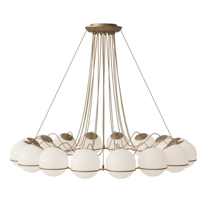 Araetor 2109 Large Chandelier Blown Opaline Glass Diffuser & Steel Structure 55.1"D