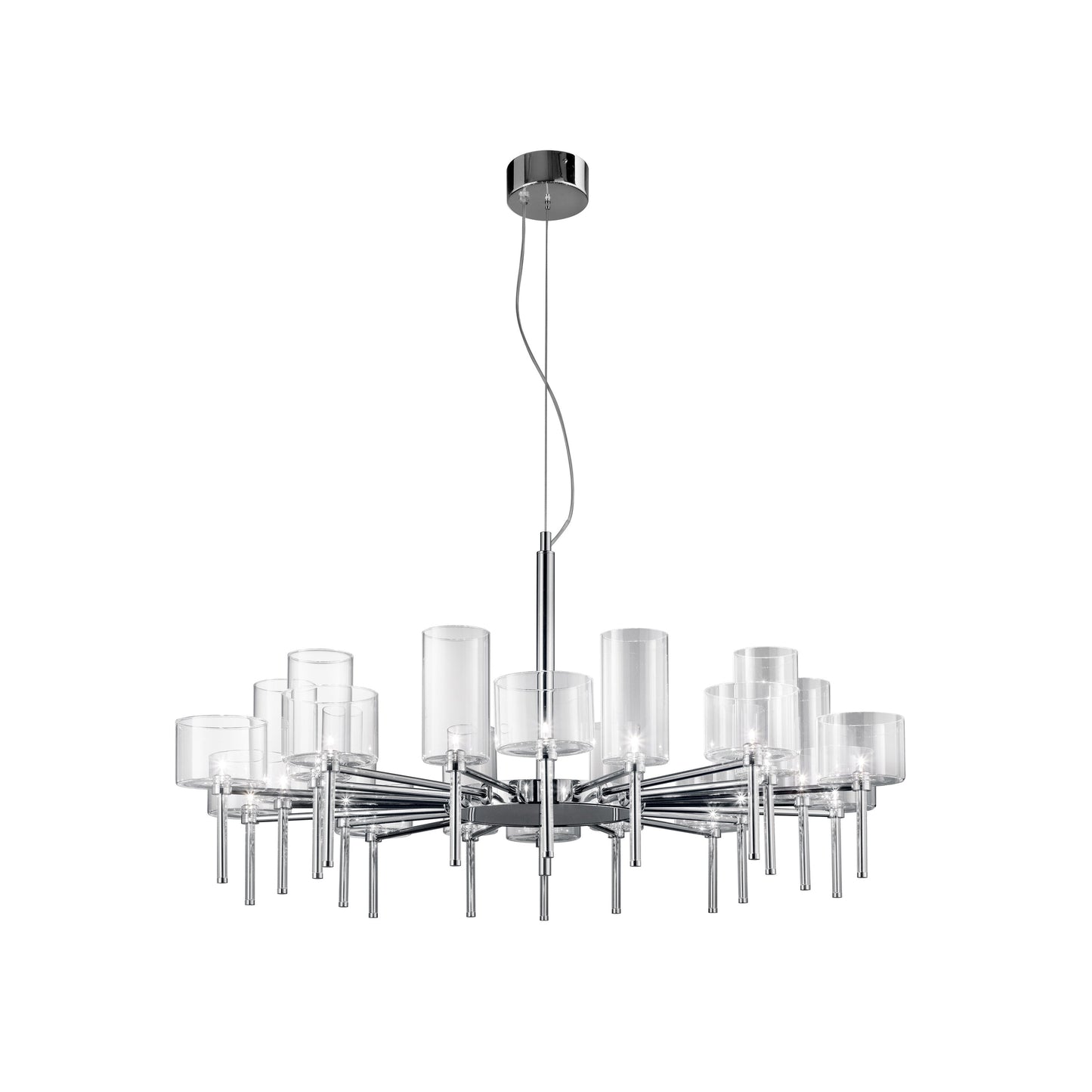 Jaryvaro Chandelier Light Chrome-plated Metal & Pirex Glass 46.75"D