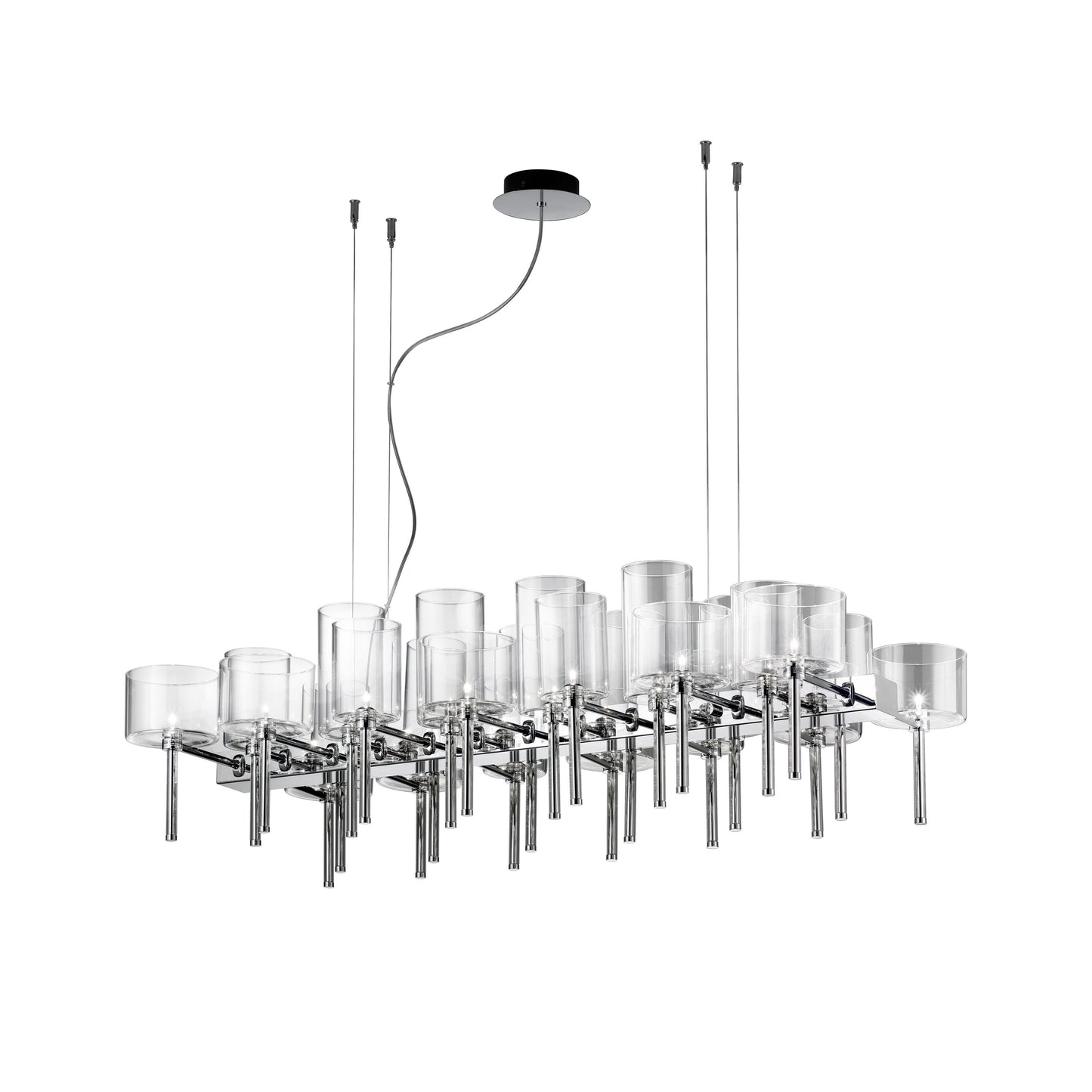 Jaryvaro Chandelier Light Chrome-plated Metal & Pirex Glass 46.75"D