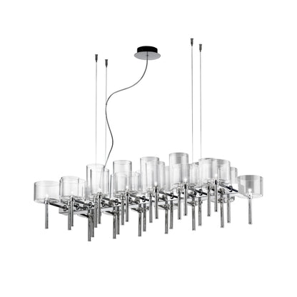 Jaryvaro Chandelier Light Chrome-plated Metal & Pirex Glass 46.75"D