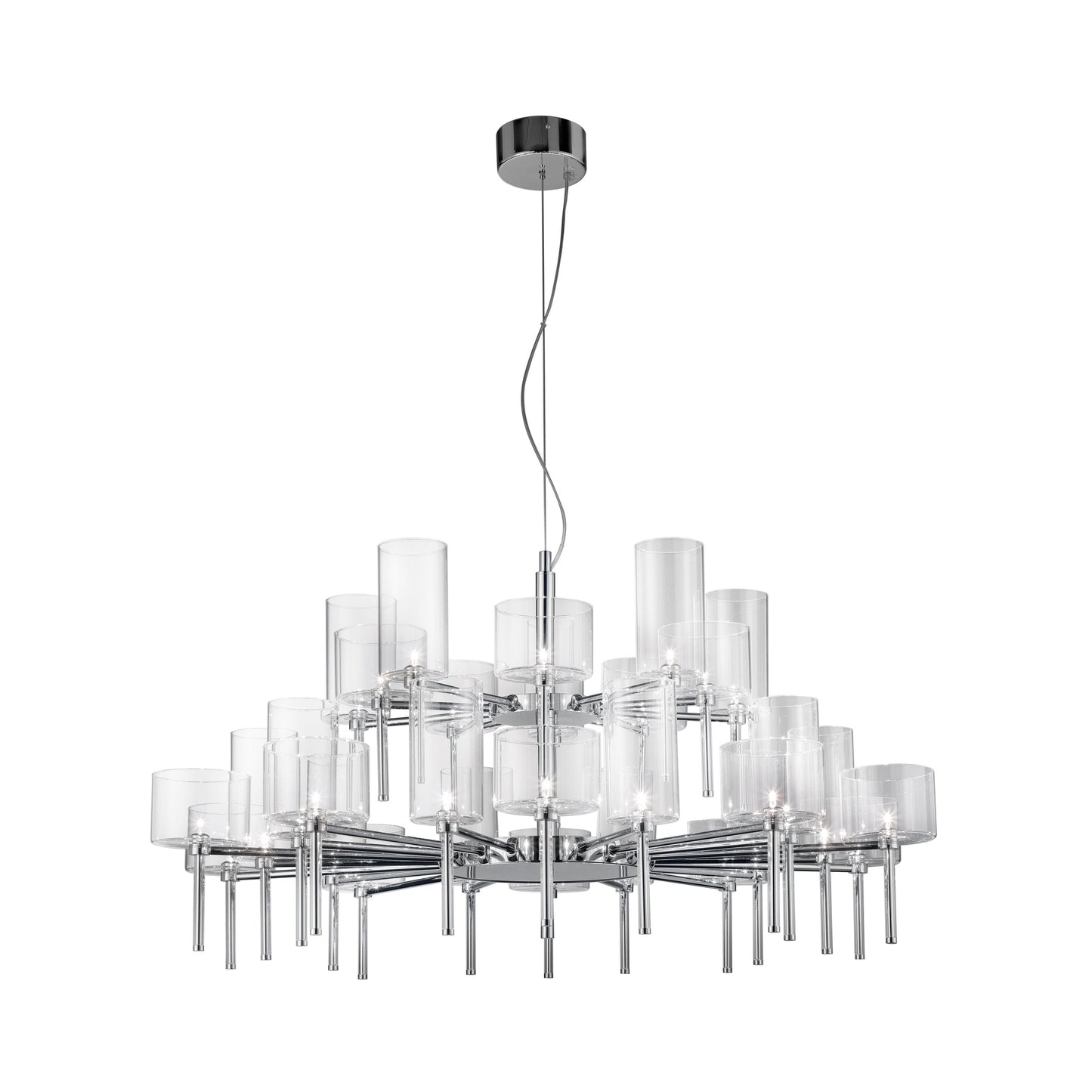 Jaryvaro Chandelier Light Chrome-plated Metal & Pirex Glass 46.75"D
