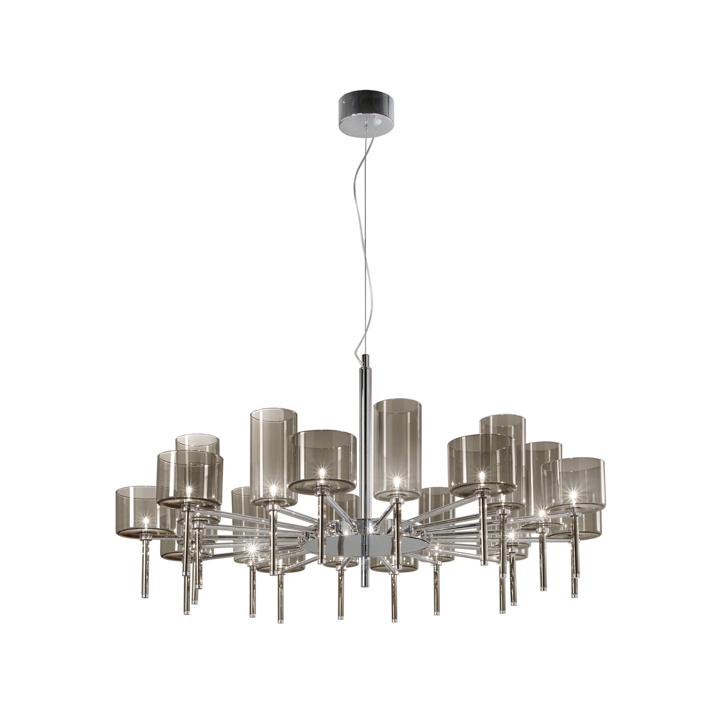 Jaryvaro Chandelier Light Chrome-plated Metal & Pirex Glass 46.75"D