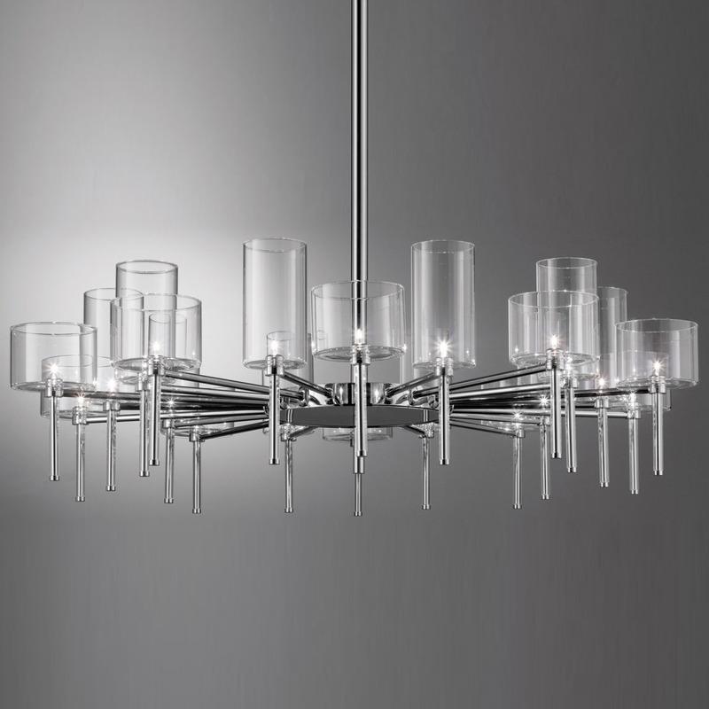 Jaryvaro Chandelier Light Chrome-plated Metal & Pirex Glass 46.75"D