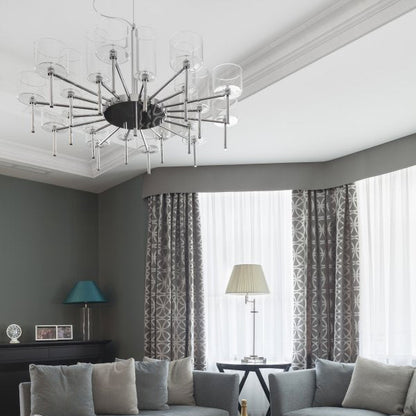 Jaryvaro Chandelier Light Chrome-plated Metal & Pirex Glass 46.75"D