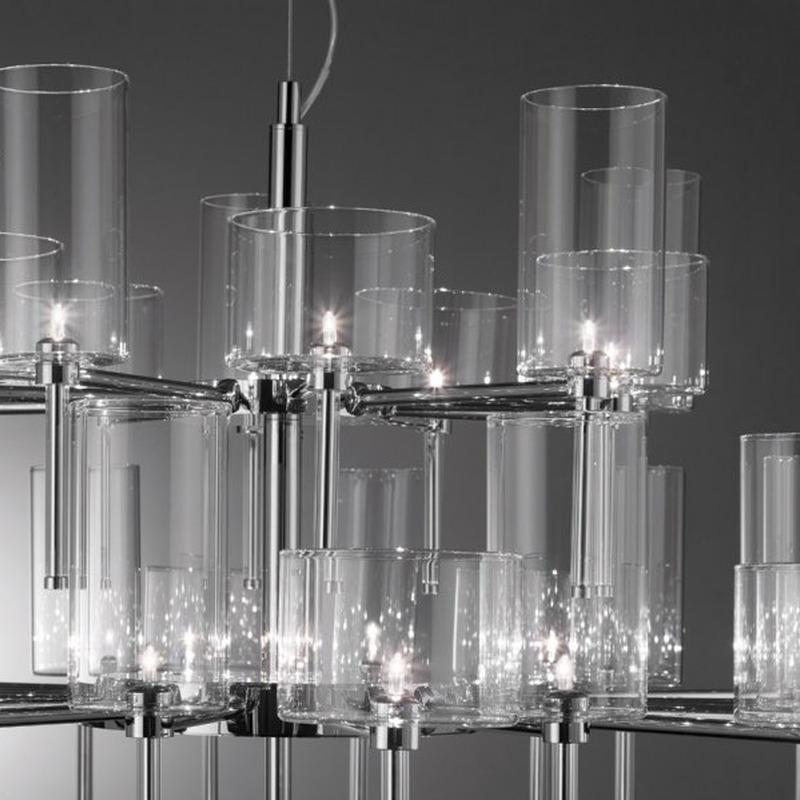 Jaryvaro Chandelier Light Chrome-plated Metal & Pirex Glass 46.75"D