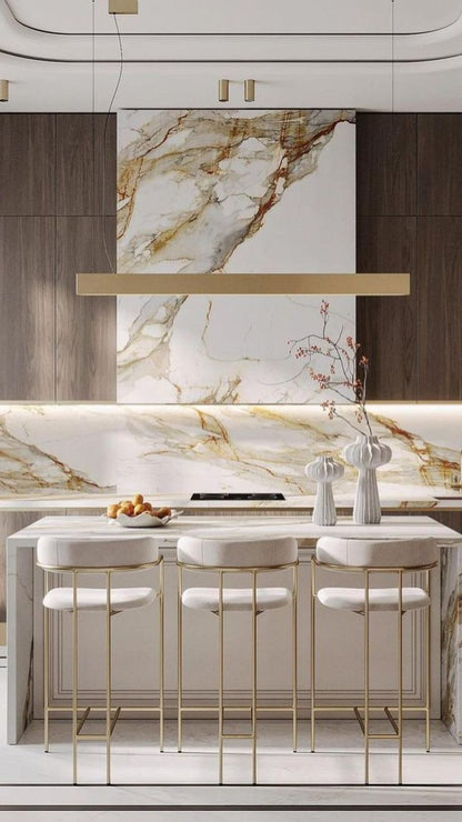 Nordic Minimalism Long Dining Table Pendant Light Antique Gold LED Creative Light Fixture For Kitchen Island/Bar