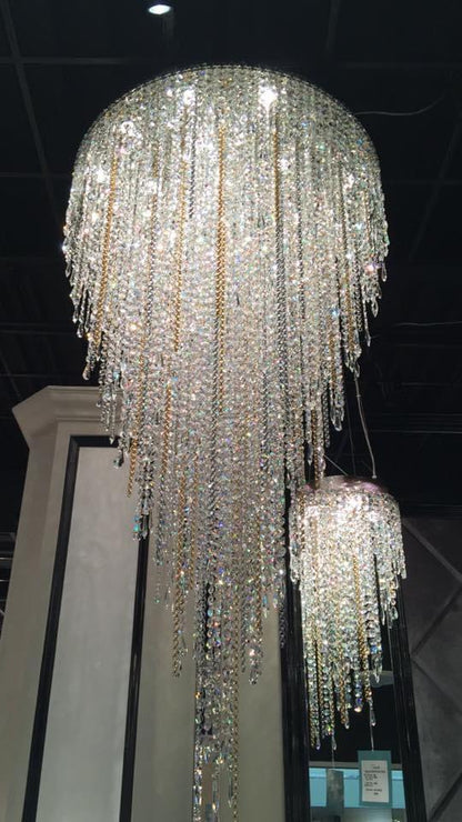 Modern Light Luxury Crystal Tassel Chandelier for Staircase/Living Room - Richardrider