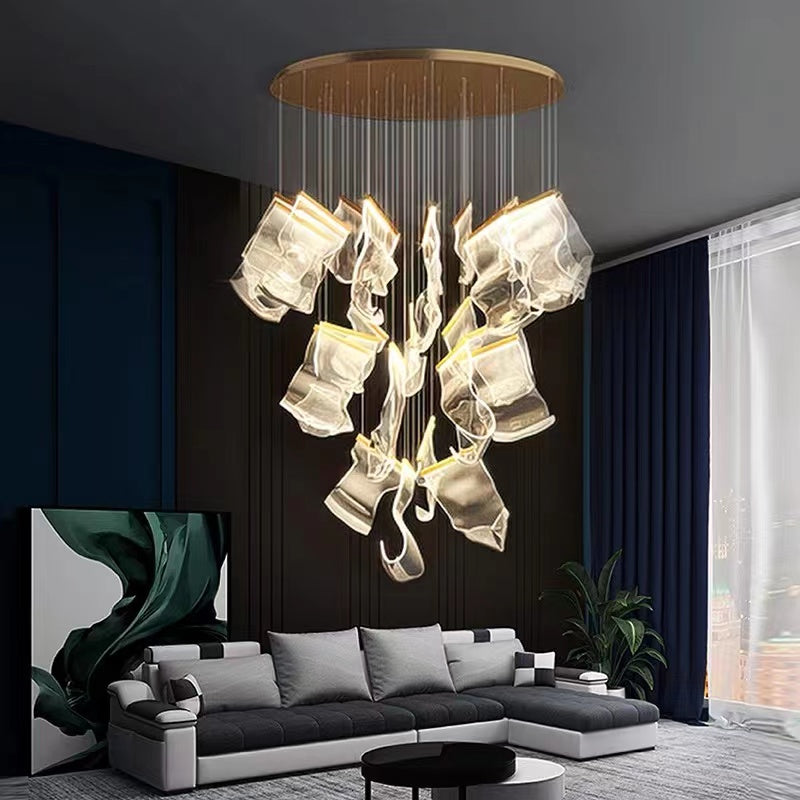 Extra Large Modern Paper Chandelier For Staircase / Foyer Villa Hall Ceiling - Richardrider