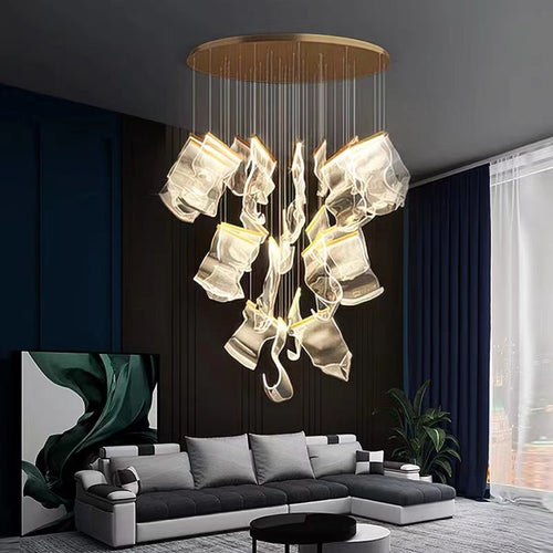 Extra Large Modern Paper Chandelier For Staircase / Foyer Villa Hall Ceiling - Richardrider