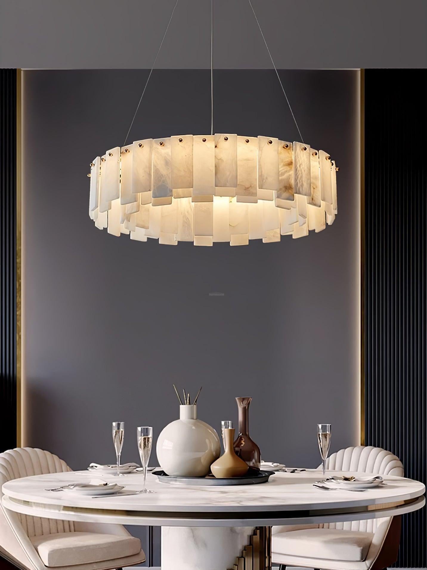 Halos Alabaster Round/Square Chandelier - Richardrider