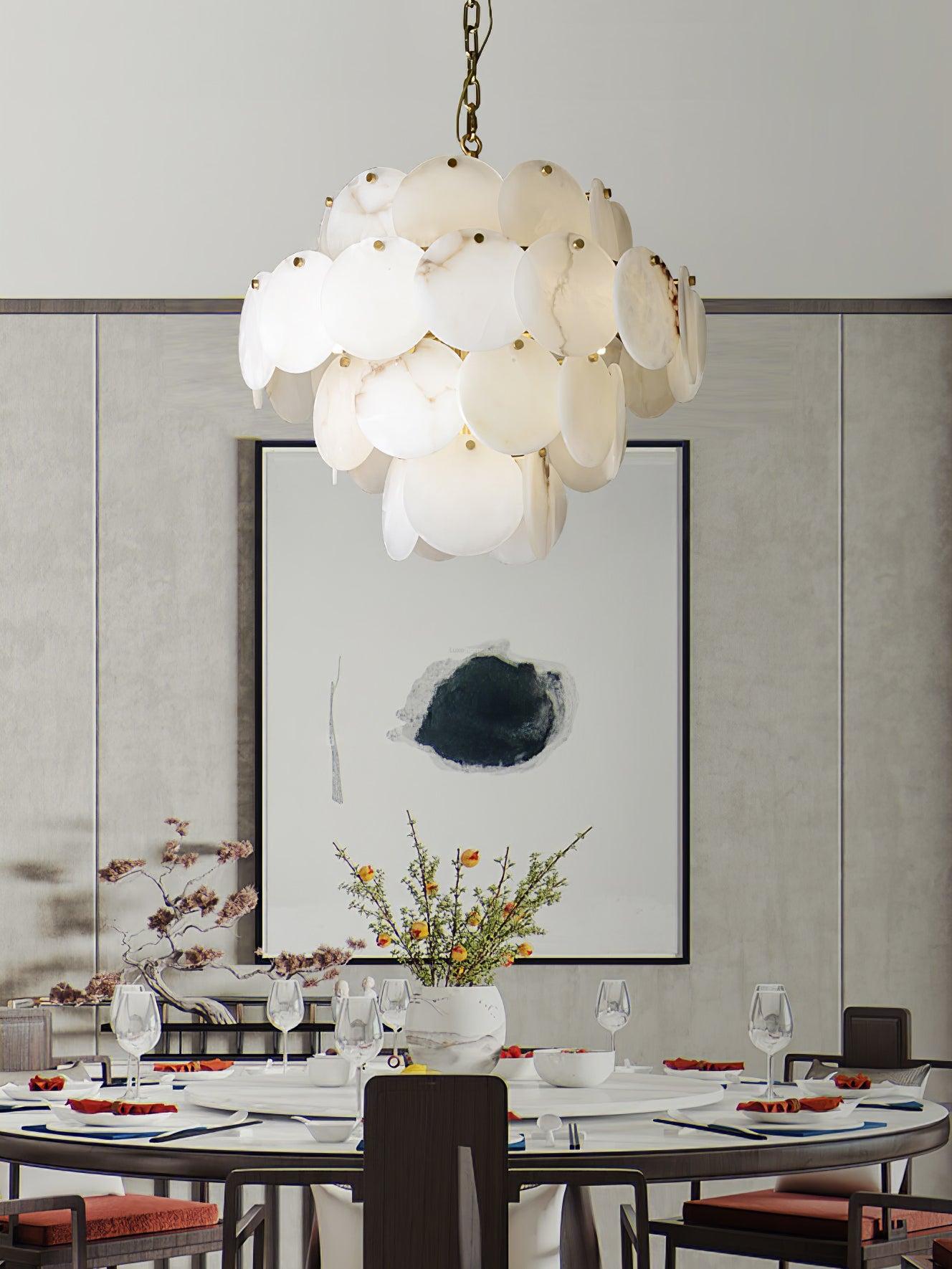 Alabaster Shell Brass Chandelier with 2/3/4/5/6 layer - Richardrider