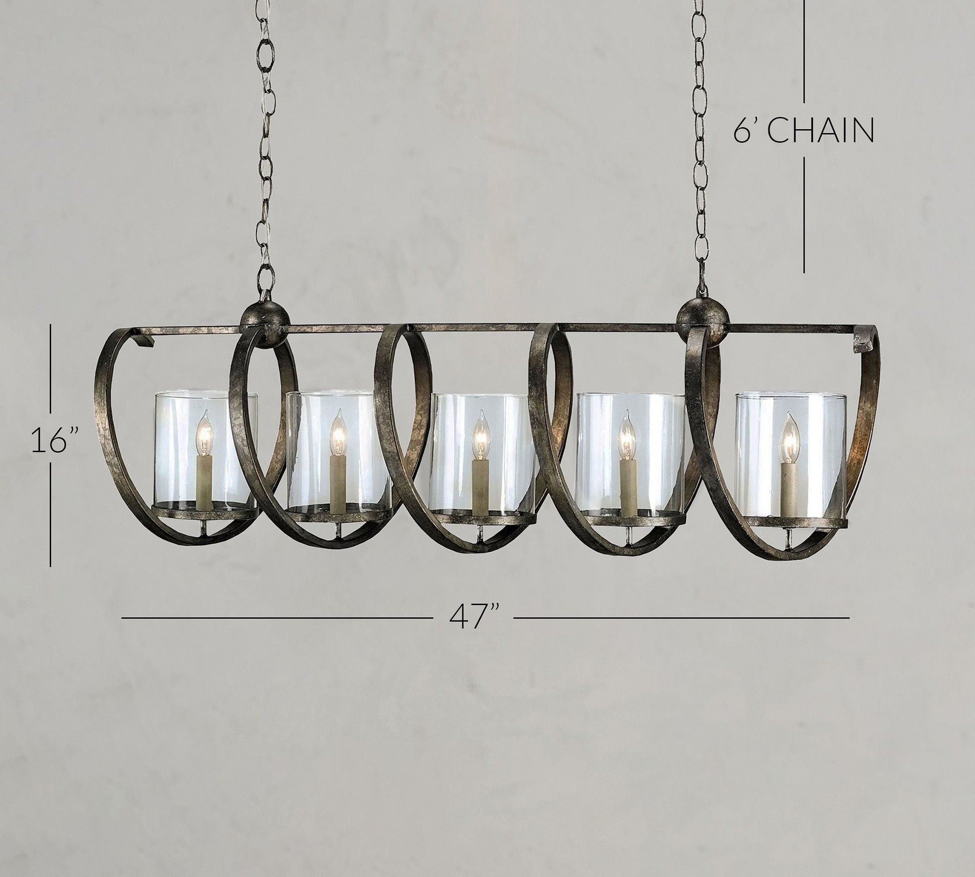 Bella Glass Chandelier 47" - Richardrider