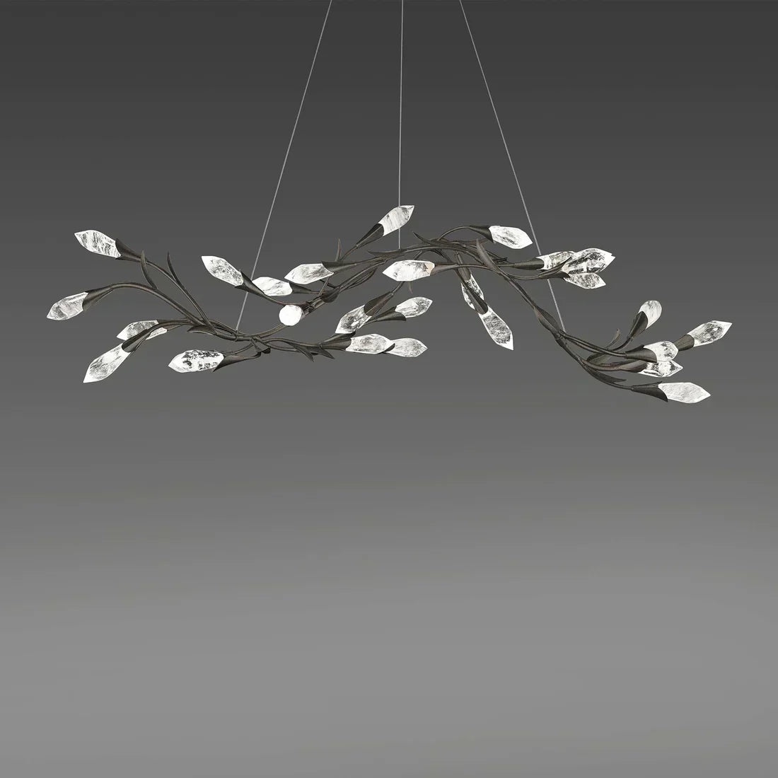 Modern Linear/Round Floral Branches Crystal Chandelier - Richardrider