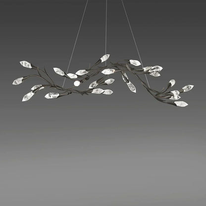 Modern Linear/Round Floral Branches Crystal Chandelier - Richardrider