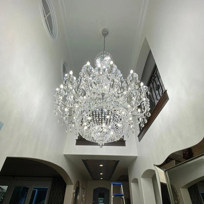 Extra Large European-style Multi-layers Candle Luxury Crystal Chandelier Gold Art Foyer/Staircase Decorative Light Fixture - Richardrider