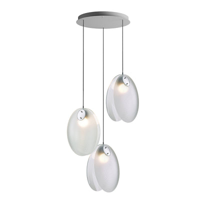 Noroulora LED Chandelier Lead-free Glass & Metal 38.2"D