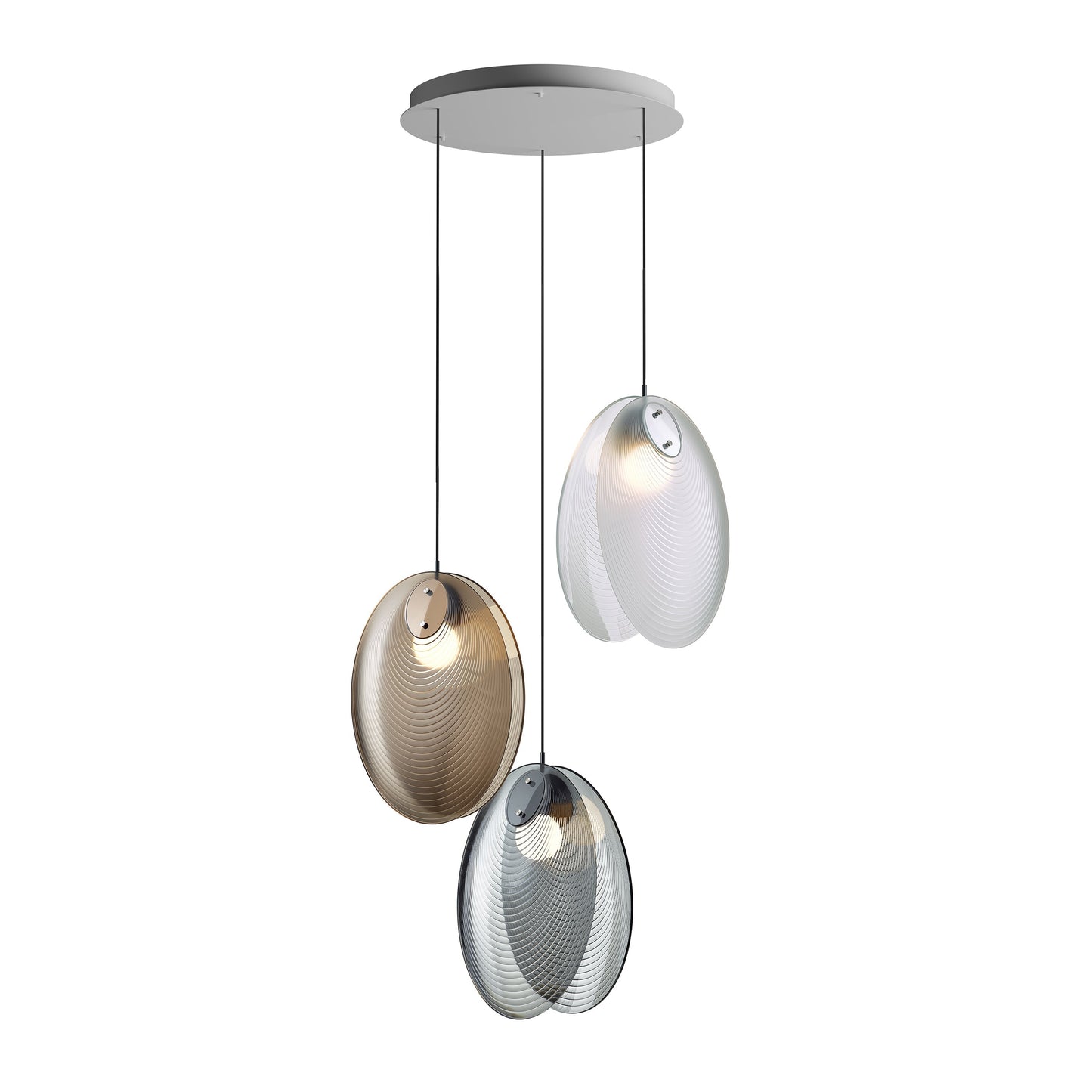 Noroulora LED Chandelier Lead-free Glass & Metal 38.2"D