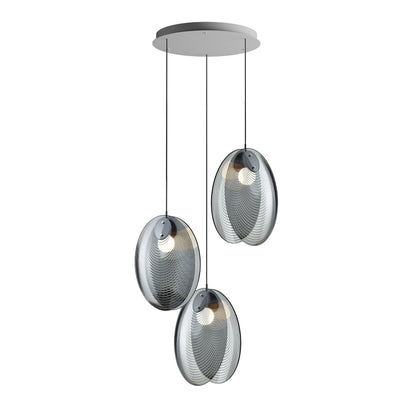 Noroulora LED Chandelier Lead-free Glass & Metal 38.2"D