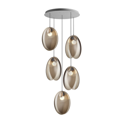Noroulora LED Chandelier Lead-free Glass & Metal 38.2"D
