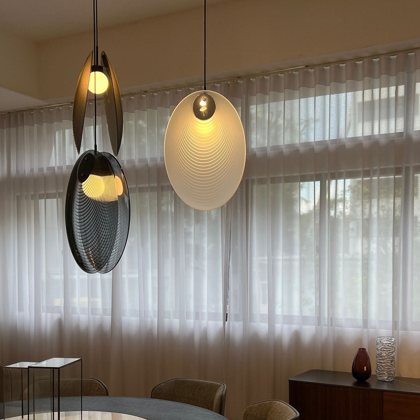 Noroulora LED Chandelier Lead-free Glass & Metal 38.2"D
