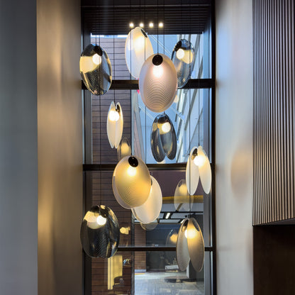Noroulora LED Chandelier Lead-free Glass & Metal 38.2"D