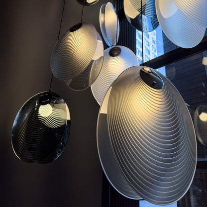Noroulora LED Chandelier Lead-free Glass & Metal 38.2"D