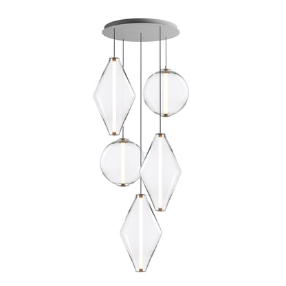 Soleilen LED Chandelier Mouth-blown Lead-free Crystal & Metal 39"D