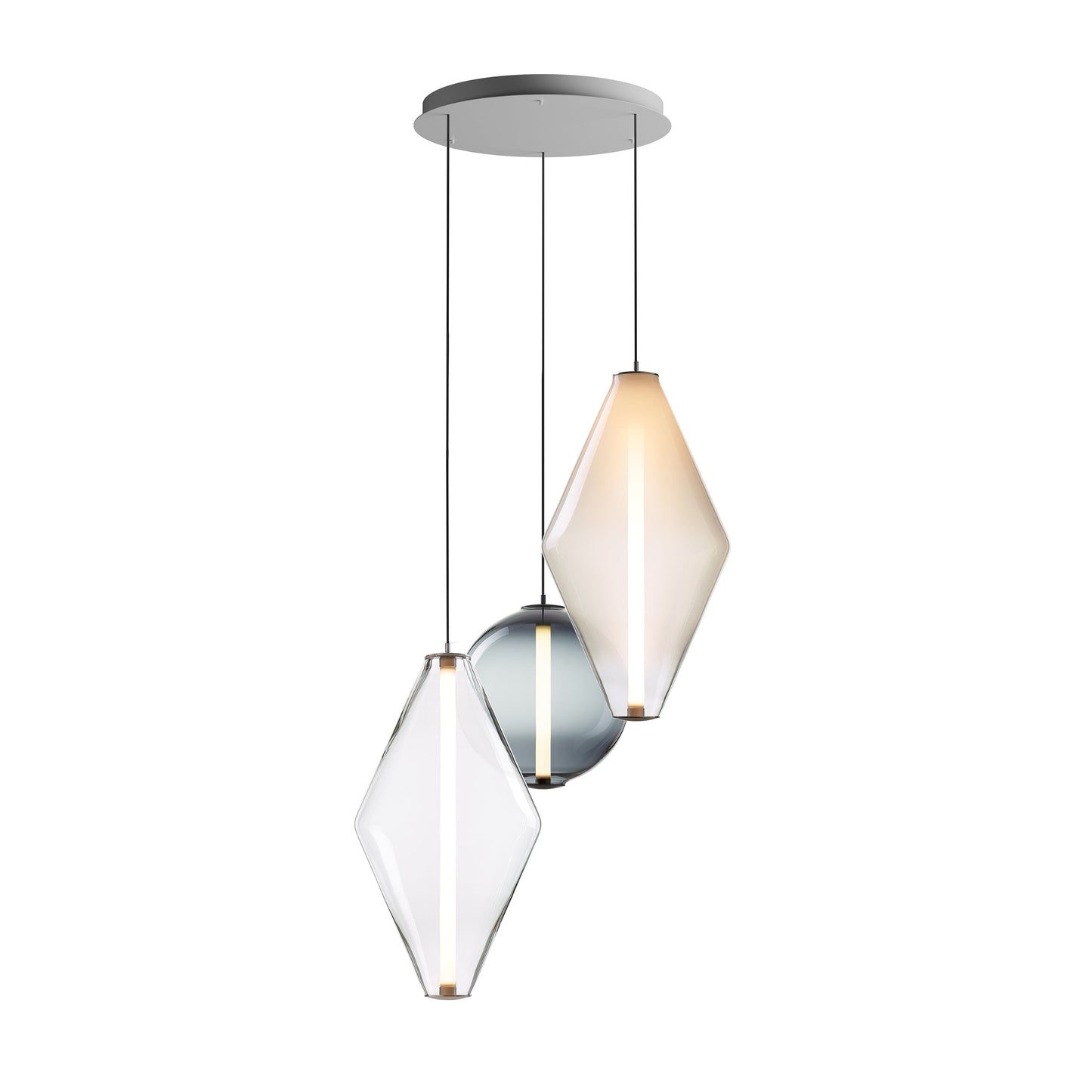 Soleilen LED Chandelier Mouth-blown Lead-free Crystal & Metal 39"D