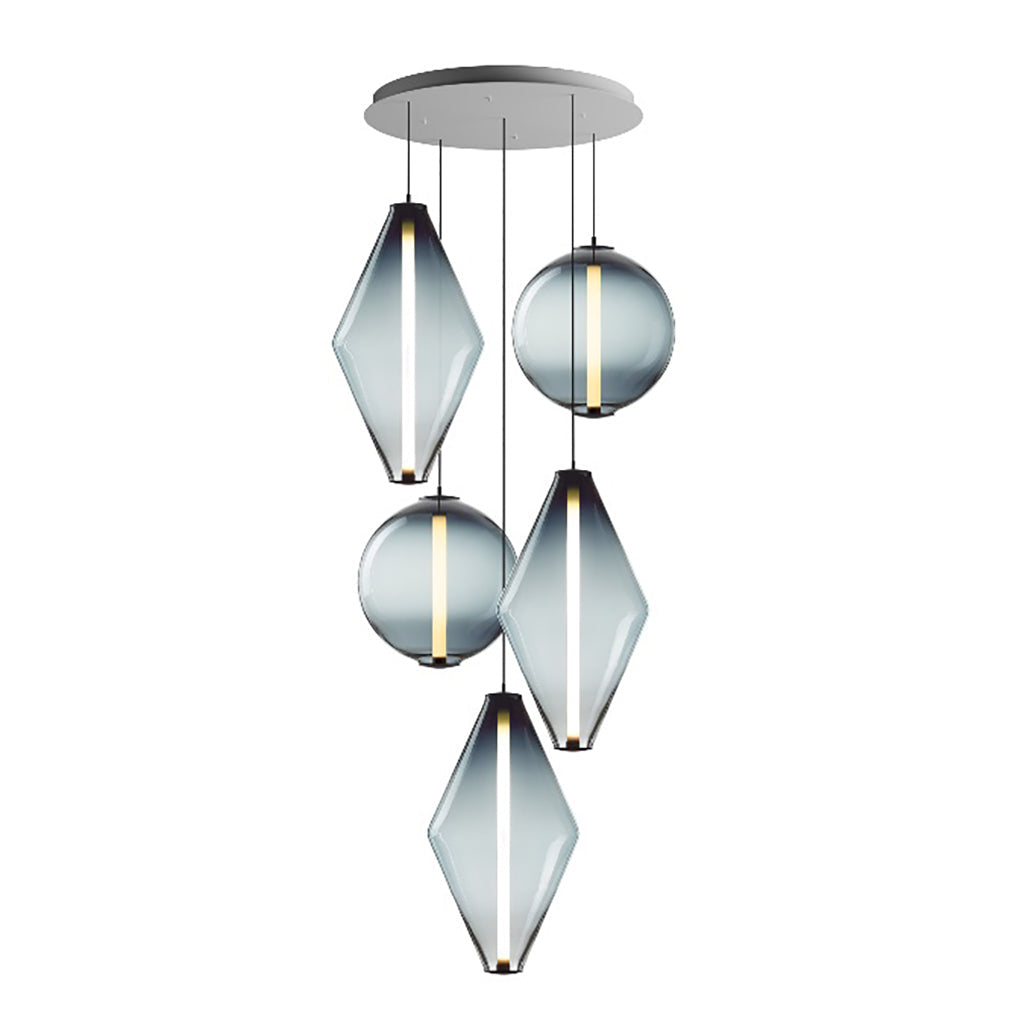 Soleilen LED Chandelier Mouth-blown Lead-free Crystal & Metal 39"D