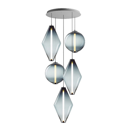 Soleilen LED Chandelier Mouth-blown Lead-free Crystal & Metal 39"D