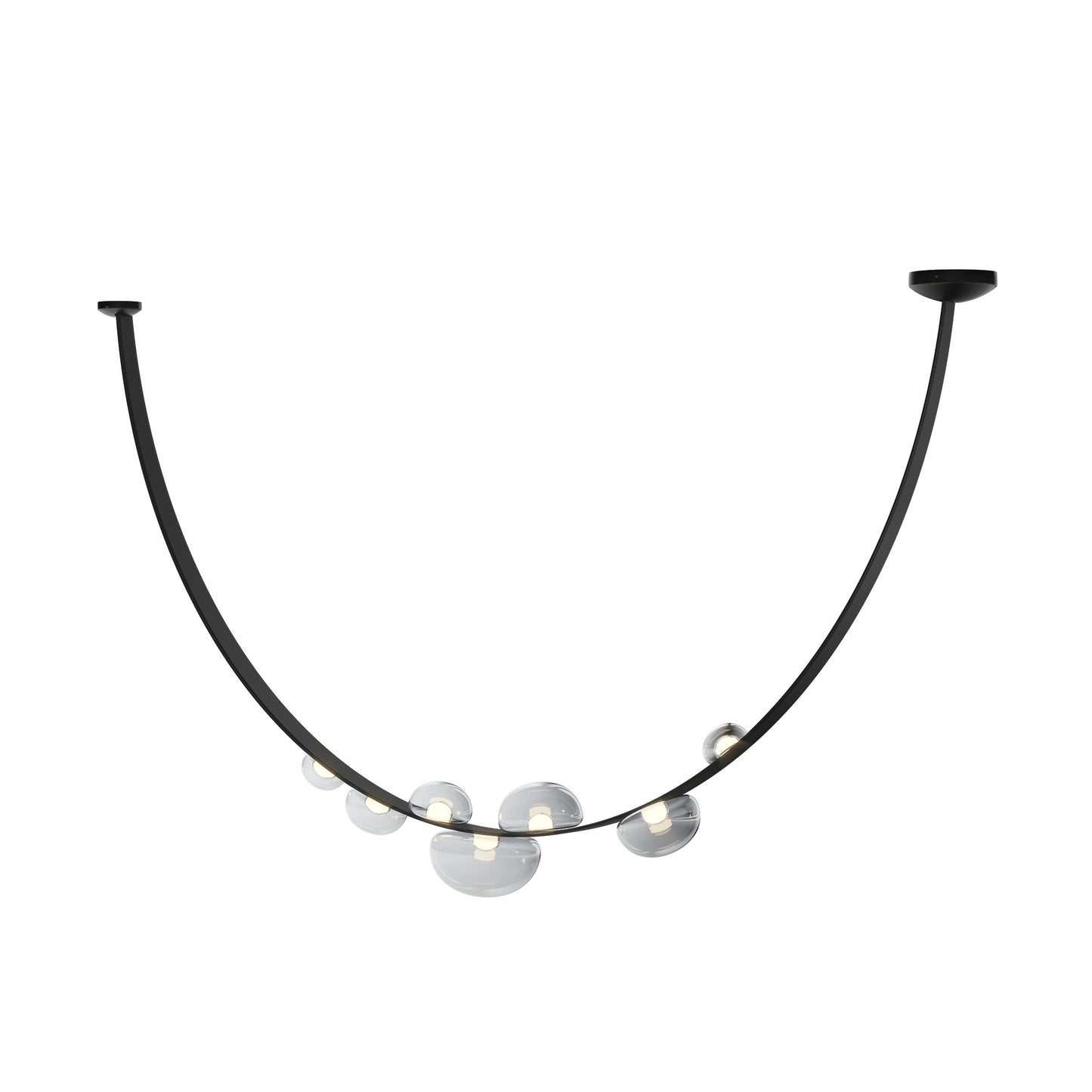 Ravouster Drops LED Chandelier Mouth-blown Lead-free Crystal & Metal & Leather