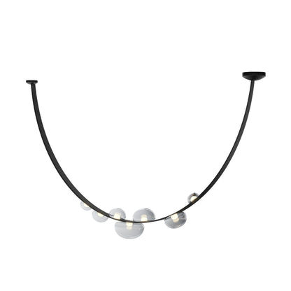 Ravouster Drops LED Chandelier Mouth-blown Lead-free Crystal & Metal & Leather
