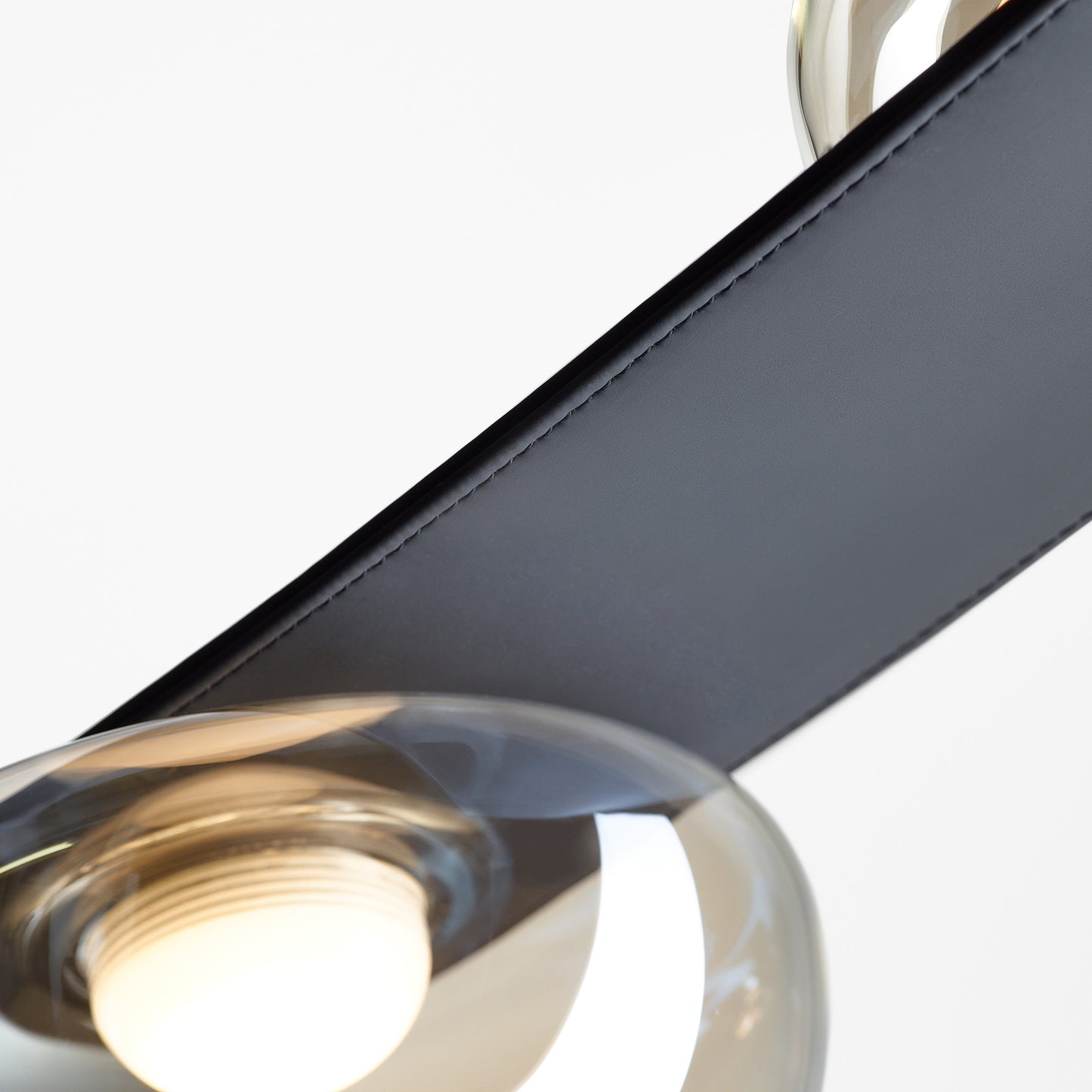 Ravouster Drops LED Chandelier Mouth-blown Lead-free Crystal & Metal & Leather