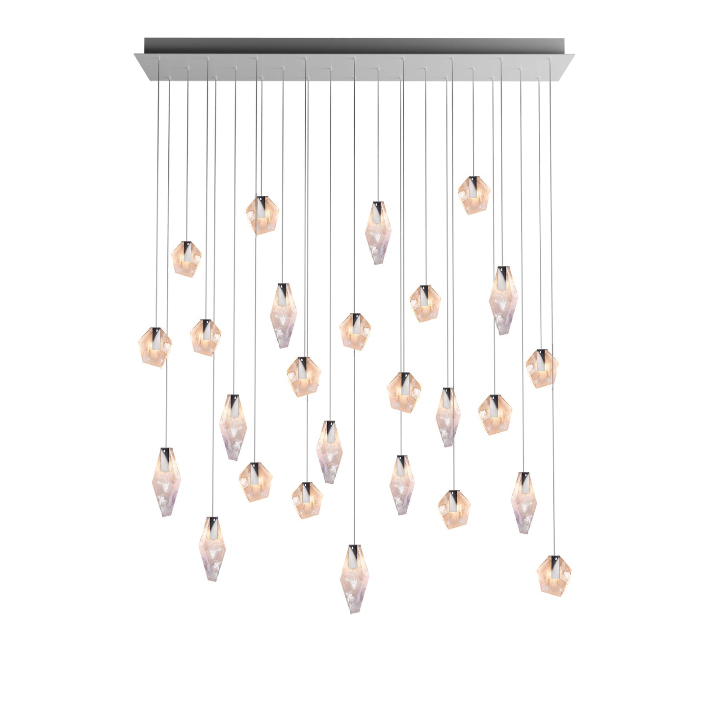 Nivocyn Rectangle LED Chandelier Fragmentglass & Metal 54.9"W